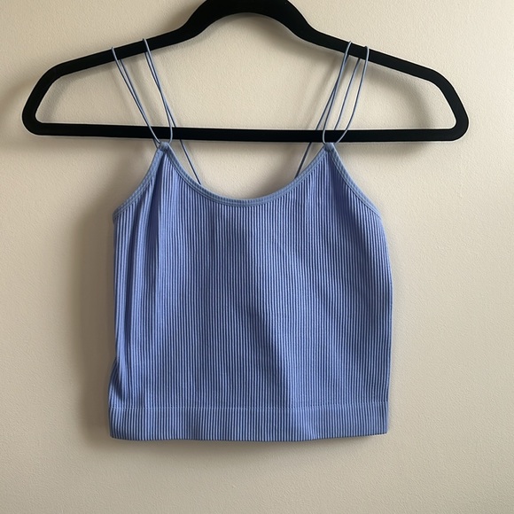 Dynamite 2 piece bundle ribbed bungee strap tank tops blue and sage - Picture 2 of 7